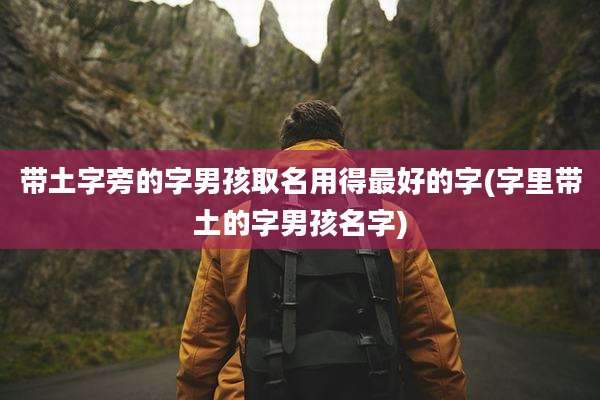 带土字旁的字男孩取名用得最好的字(字里带土的字男孩名字)