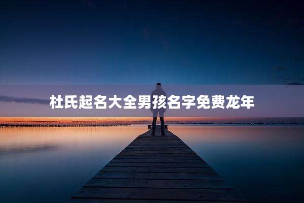 杜氏起名大全男孩名字免费龙年