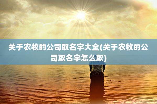 关于农牧的公司取名字大全(关于农牧的公司取名字怎么取)