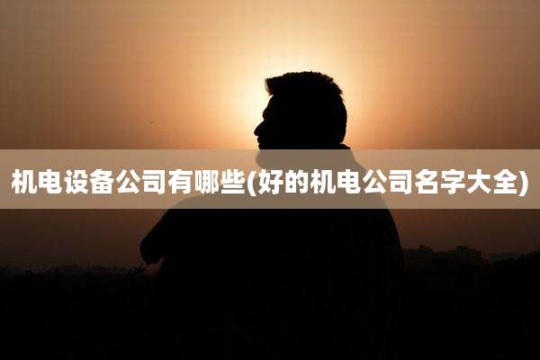 机电设备公司有哪些(好的机电公司名字大全)