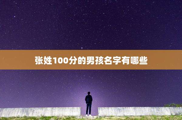 张姓100分的男孩名字有哪些