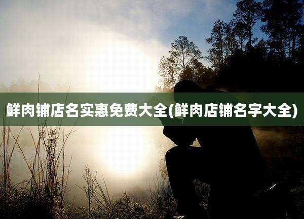 鲜肉铺店名实惠免费大全(鲜肉店铺名字大全)