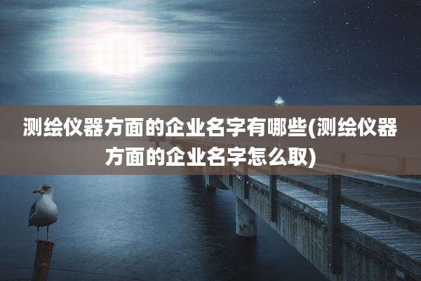 测绘仪器方面的企业名字有哪些(测绘仪器方面的企业名字怎么取)