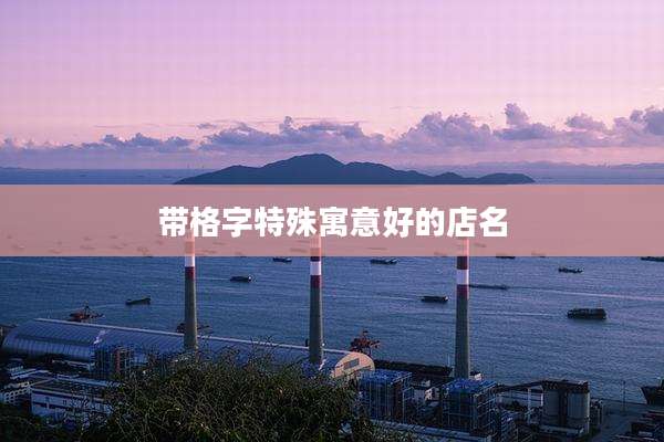 带格字特殊寓意好的店名