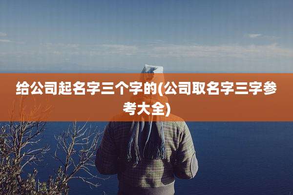 给公司起名字三个字的(公司取名字三字参考大全)