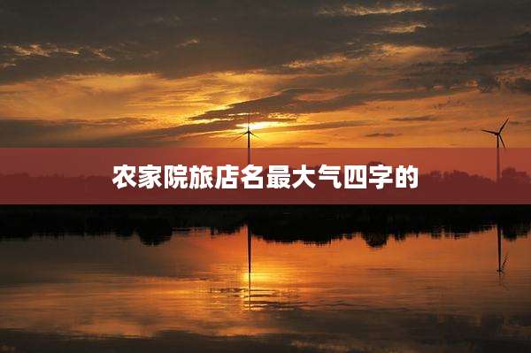 农家院旅店名最大气四字的