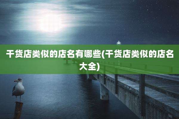 干货店类似的店名有哪些(干货店类似的店名大全)
