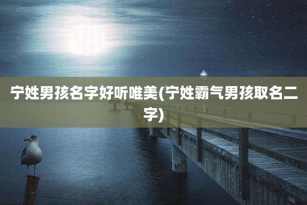 宁姓男孩名字好听唯美(宁姓霸气男孩取名二字)