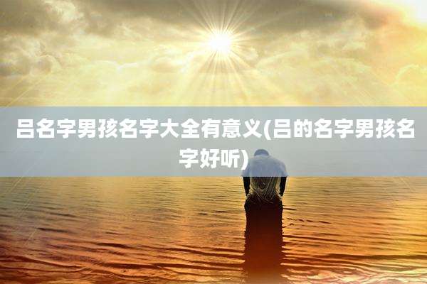 吕名字男孩名字大全有意义(吕的名字男孩名字好听)
