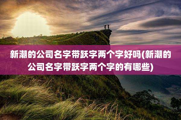 新潮的公司名字带跃字两个字好吗(新潮的公司名字带跃字两个字的有哪些)