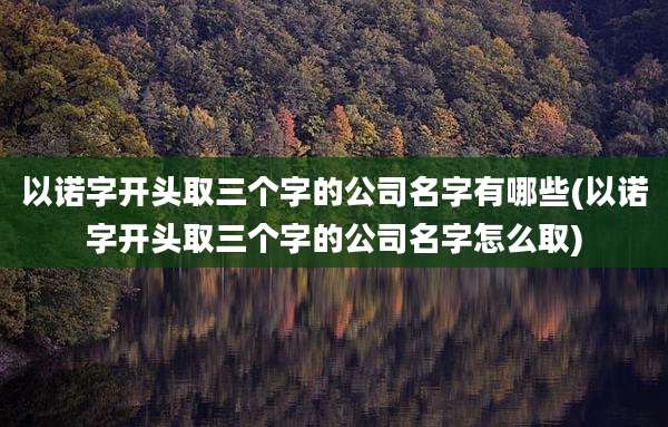 以诺字开头取三个字的公司名字有哪些(以诺字开头取三个字的公司名字怎么取)