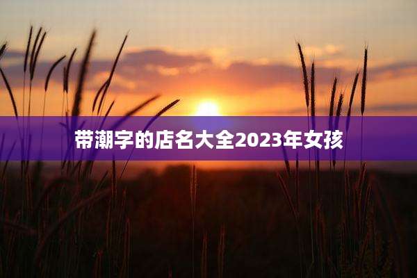 带潮字的店名大全2023年女孩