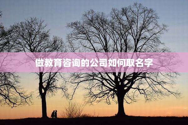 做教育咨询的公司如何取名字