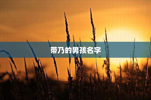 带乃的男孩名字