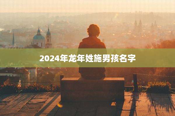 2024年龙年姓施男孩名字