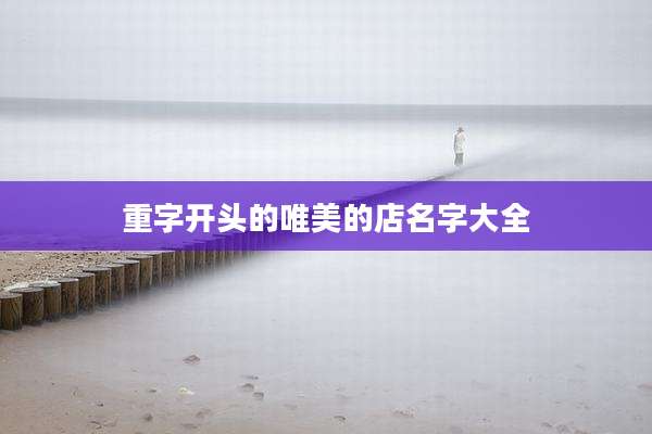 重字开头的唯美的店名字大全