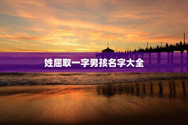 姓屈取一字男孩名字大全