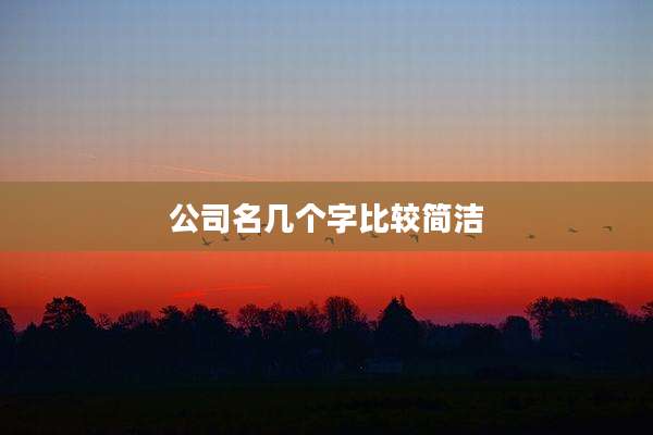 公司名几个字比较简洁