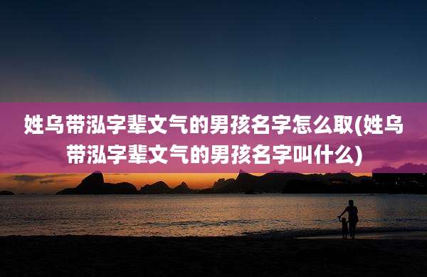 姓乌带泓字辈文气的男孩名字怎么取(姓乌带泓字辈文气的男孩名字叫什么)