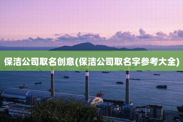 保洁公司取名创意(保洁公司取名字参考大全)