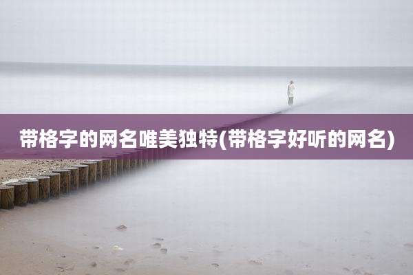 带格字的网名唯美独特(带格字好听的网名)