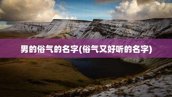 男的俗气的名字(俗气又好听的名字)
