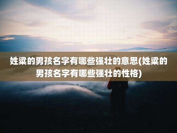 姓粱的男孩名字有哪些强壮的意思(姓粱的男孩名字有哪些强壮的性格)
