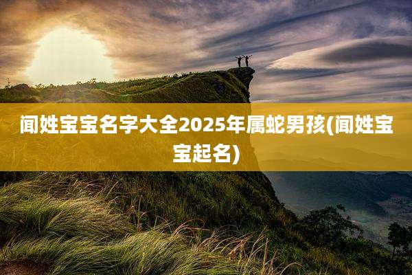 闻姓宝宝名字大全2025年属蛇男孩(闻姓宝宝起名)