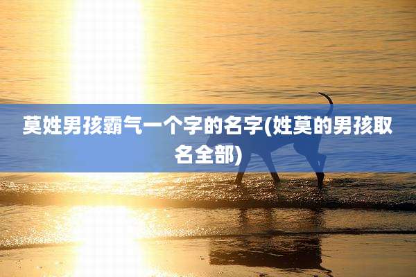 莫姓男孩霸气一个字的名字(姓莫的男孩取名全部)