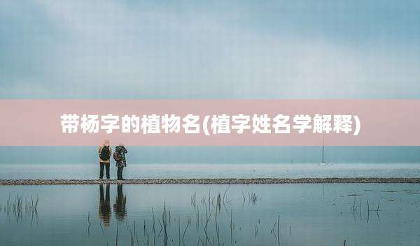 带杨字的植物名(植字姓名学解释)