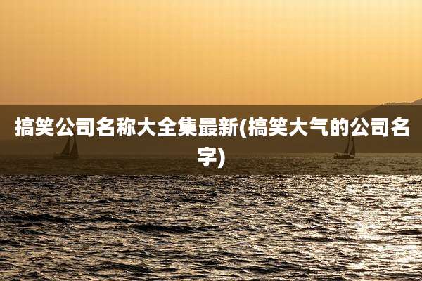 搞笑公司名称大全集最新(搞笑大气的公司名字)