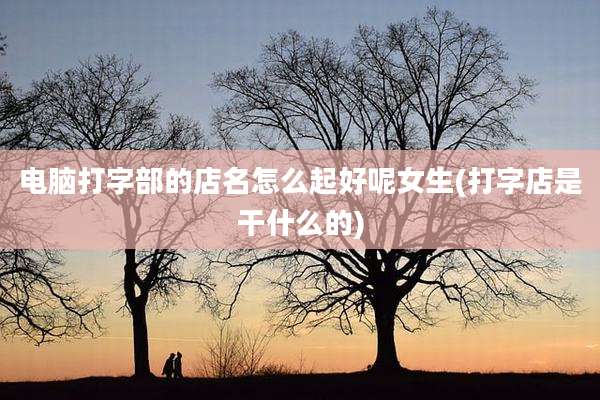 电脑打字部的店名怎么起好呢女生(打字店是干什么的)