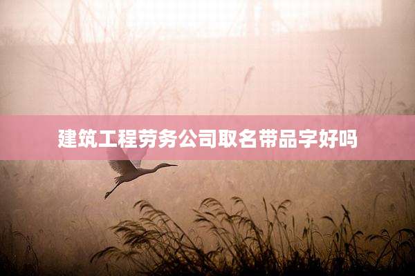 建筑工程劳务公司取名带品字好吗