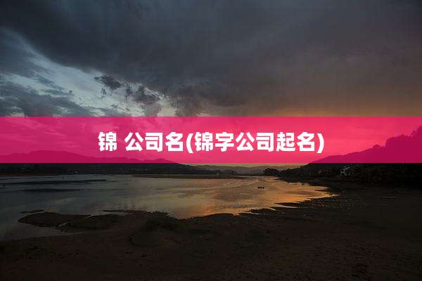 锦 公司名(锦字公司起名)