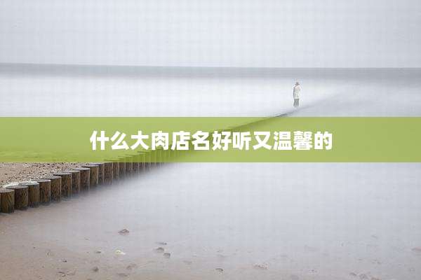 什么大肉店名好听又温馨的