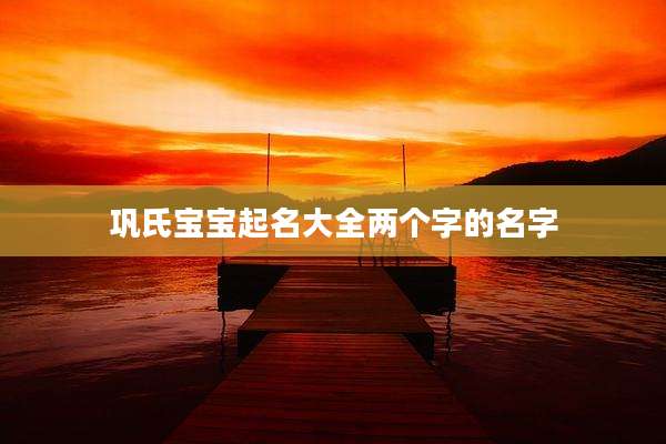 巩氏宝宝起名大全两个字的名字