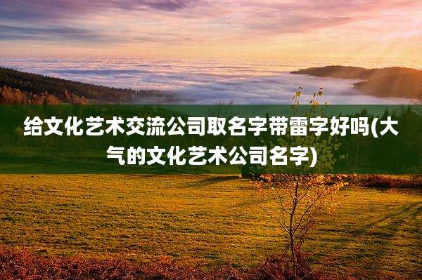 给文化艺术交流公司取名字带雷字好吗(大气的文化艺术公司名字)