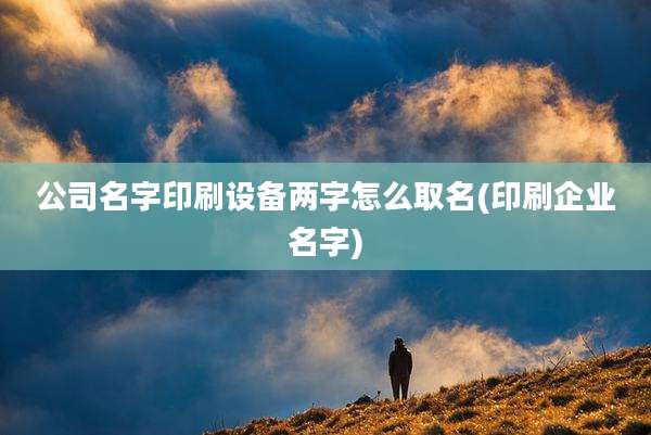 公司名字印刷设备两字怎么取名(印刷企业名字)