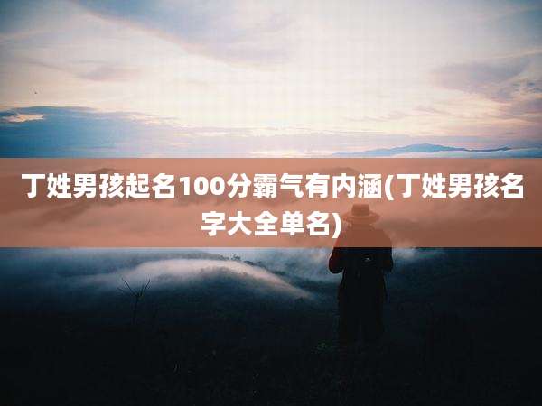 丁姓男孩起名100分霸气有内涵(丁姓男孩名字大全单名)