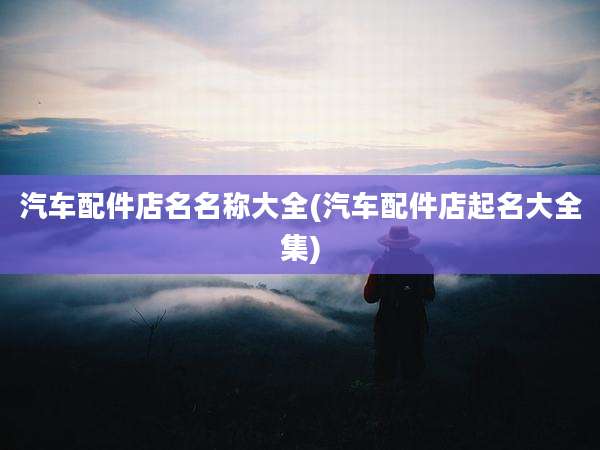 汽车配件店名名称大全(汽车配件店起名大全集)