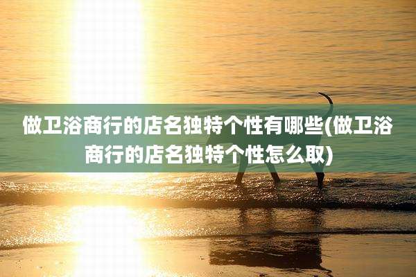 做卫浴商行的店名独特个性有哪些(做卫浴商行的店名独特个性怎么取)