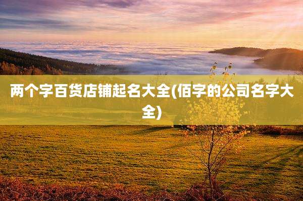 两个字百货店铺起名大全(佰字的公司名字大全)