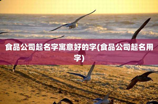 食品公司起名字寓意好的字(食品公司起名用字)