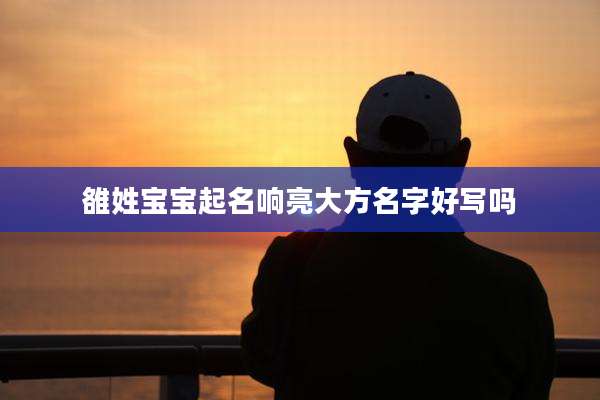 雒姓宝宝起名响亮大方名字好写吗