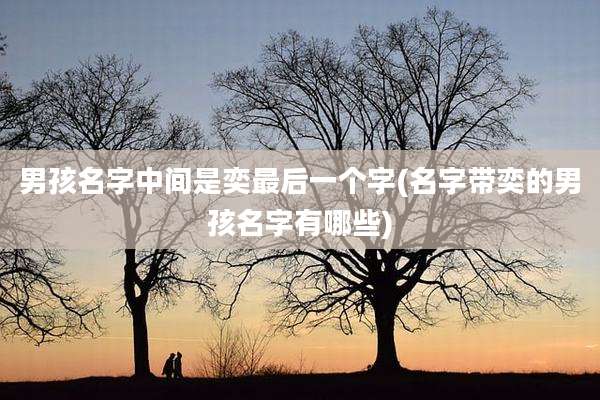 男孩名字中间是奕最后一个字(名字带奕的男孩名字有哪些)