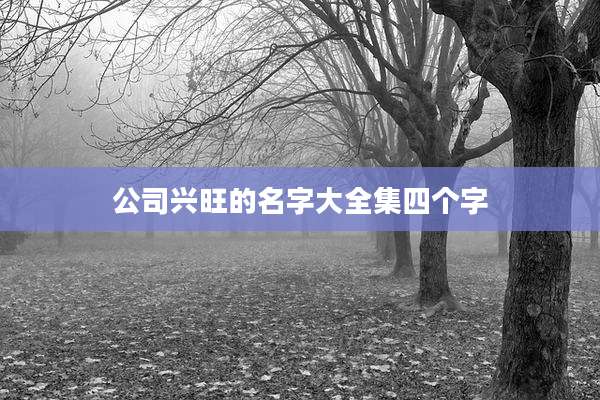 公司兴旺的名字大全集四个字