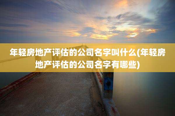 年轻房地产评估的公司名字叫什么(年轻房地产评估的公司名字有哪些)