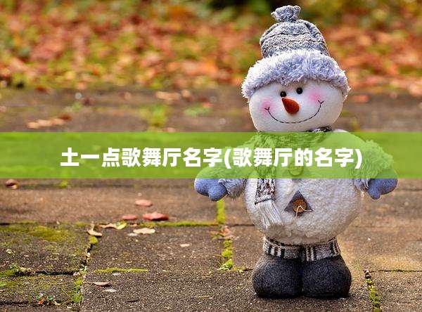 土一点歌舞厅名字(歌舞厅的名字)