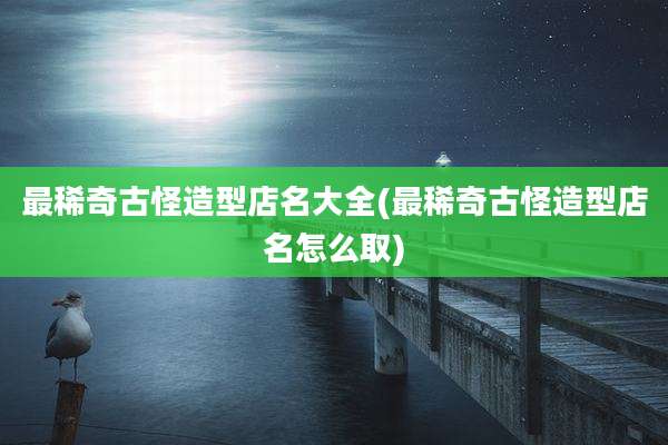 最稀奇古怪造型店名大全(最稀奇古怪造型店名怎么取)