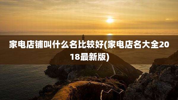 家电店铺叫什么名比较好(家电店名大全2018最新版)